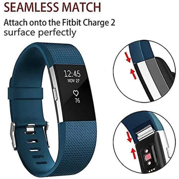 Udskiftningsbånd, der er kompatible med Fitbit Charge 2, Classic & Special Edition justerbare sportsarmbånd Dark Blue Small