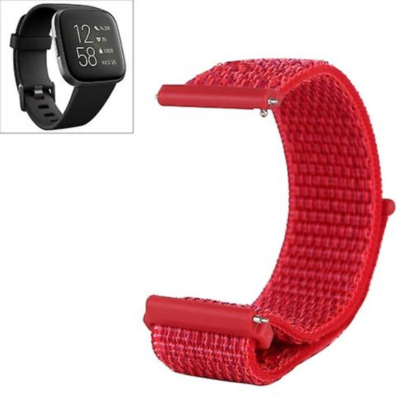 För Fitbit Versa / Versa 2 Nylon watch med krok och ögla Red
