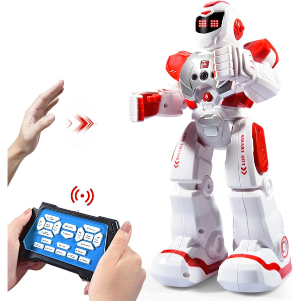 Fjärrstyrd robot för barn Intelligent programmerbar robot med infraröd kontroll Röd