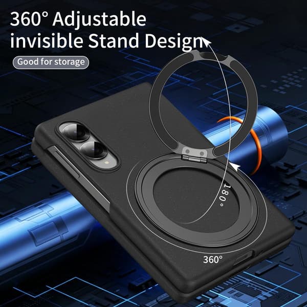 Magnetisk deksel til Samsung Galaxy Z Fold8, fallsikkert med 360° roterende stativ Grey