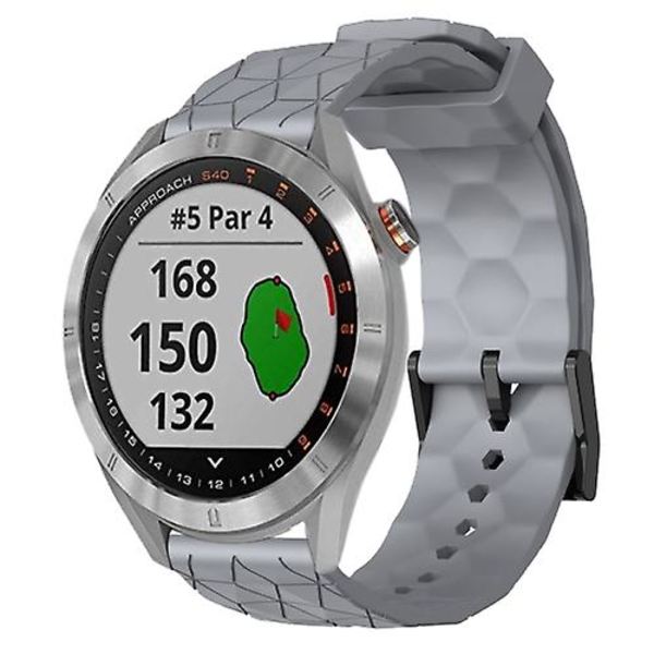 För Garmin Approach S40 20 mm fotbollsmönster i enfärgad watch Grey