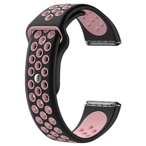 For Fitbit Versa tofarget silikonklokkerem Black - Pink