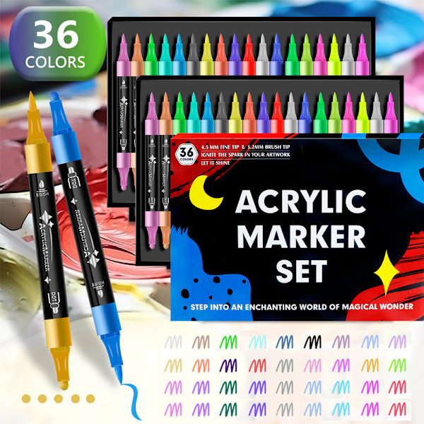 Akrylfärgspennor DIY ritpennor 36 färger