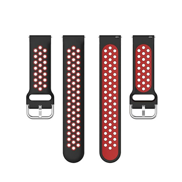 For Fitbit Versa 2 / Versa Lite / Blaze 23mm urheilullinen kaksiväri silikoninen rannekoru Black Red
