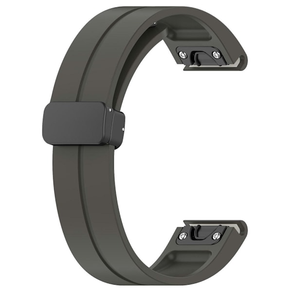 Svart spenne 22mm silikon klokkestropp for Garmin Fenix 7/forerunner 965/955/945/935 Space Grey
