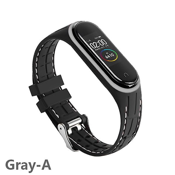 Silikonihihna Xiaomi Mi Band 6 7 5 3 4 Lisävarusteet Urheilurannekkeen Vaihtovyö Correa Ranneke Mi Band 7 6 Nfc Ranneke Gray-A Mi band 3 4