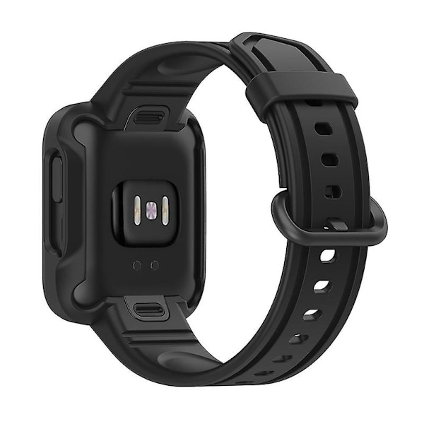 Til Xiaomi Redmi Watch/redmi Watch 2/mi Watch Lite/mi Watch Lite 2 Smart Watch Rem, Blød Silikone Rem Med Urkasse Black