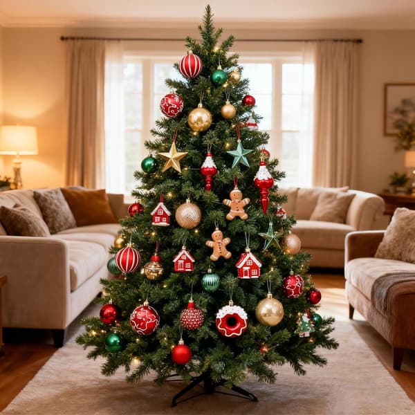 Malet brudsikker julekugle, julepynt (rød-45 stk)