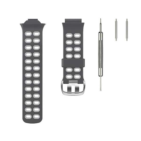 For Garmin Forerunner 310xt tofarget silikonklokkerem Grey Light Grey