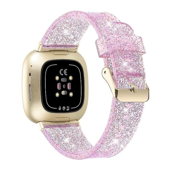 Fitbit Versa 3 Glitter Powder Silicone Watch Purple