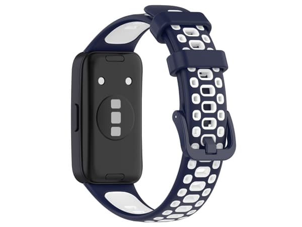 Dual Color Silicone Replacement Smartwatch Strap for Huawei Strap 8 (Midnight Blue White)