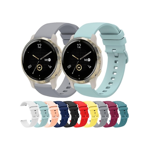 Rem til Garmin Venu 2S 18Mm Hvid Solid Farve Blød Silikone Urrem
