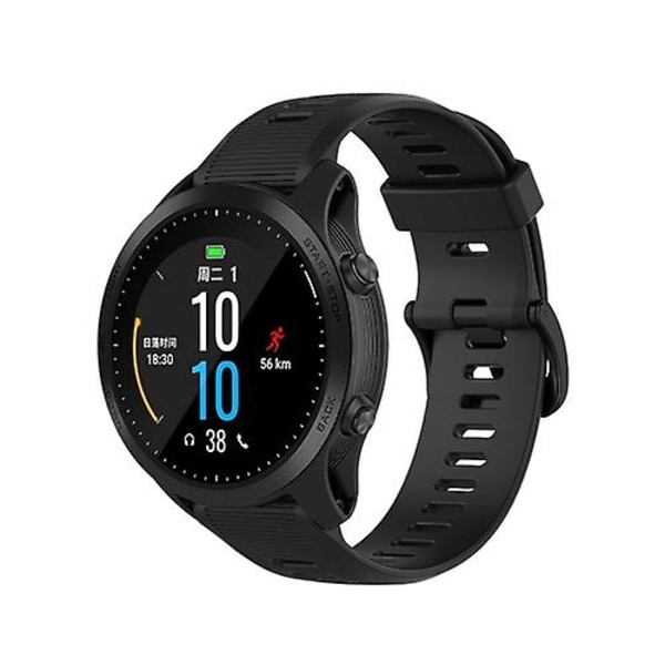 Til Garmin Forerunner945 / Fenix5 Plus / Approach S60 Monokrom silikone urrem Black