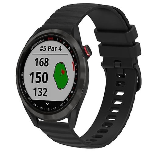 For Garmin Approach S40 20 mm bølget prikkmønster ensfarget silikonklokkebånd Black