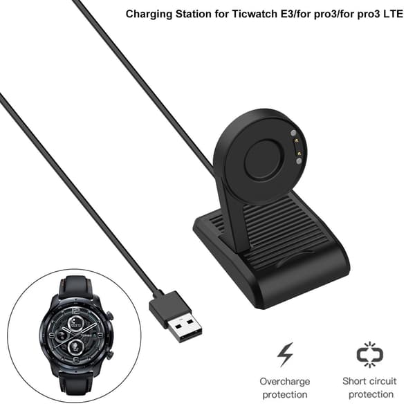Laddningsdocka för Ticwatch E3 Smart Watch Laddarkabel USB Laddningsdatavagga Bas