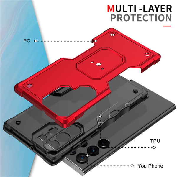 Deksel for Samsung Galaxy S24 Ultra, fallsikkert (rosa)