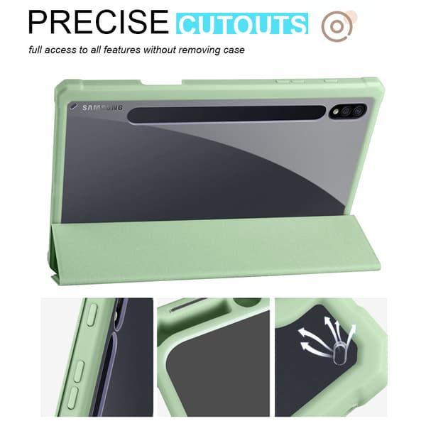 Suojakotelo Samsung Galaxy Tab S9 Plus/S9 Fe Plus -akryylitabletille, vihreä