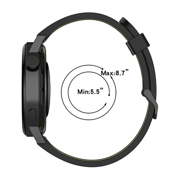 För Garminmove 3 20 mm vertikalt mönster tvåfärgat watch Black-Grey