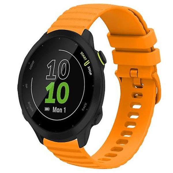 Til Garmin Forerunner 55 20 mm bølget prikmønster ensfarvet silikone urbånd Yellow