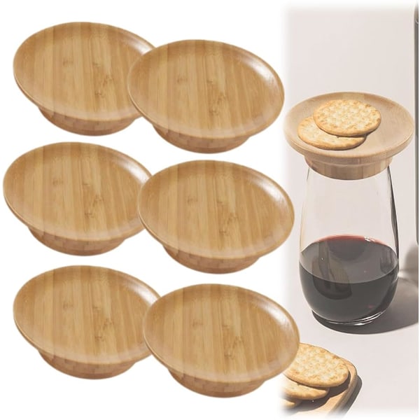 Bambu Vinglas Charkbricka Topper Set Vinglas Charkbricka Topper Vinglas Charkbricka Bricka Topper för Vinglas eller Aptitretare Desserter
