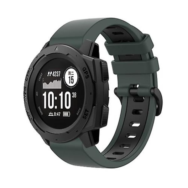 Garmin Instinct 2:n 22 mm:n silikoni- watch ranneke Olive Green-Black