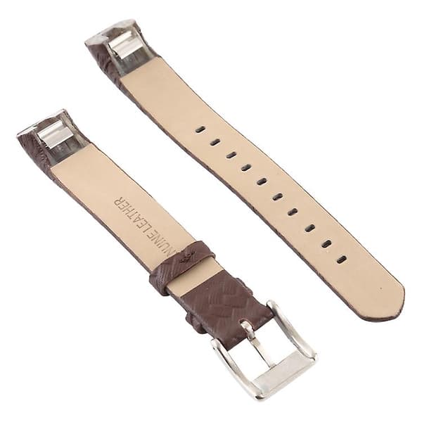 Smart Watch Shiny Leather Watch Band For Fitbit Alta Dark Brown