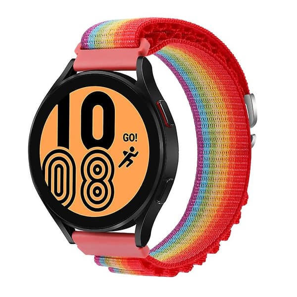 Til Garmin Forerunner 255s / Venu 2s Universal Nylon Watch Band Rainbow