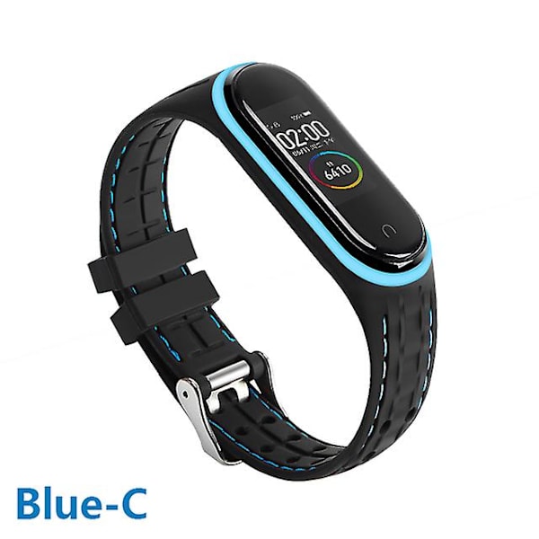 Silikonihihna Xiaomi Mi Band 6 7 5 3 4 Lisävarusteet Urheilurannekkeen Vaihtovyö Correa Ranneke Mi Band 7 6 Nfc Ranneke Blue-C Mi band 3 4