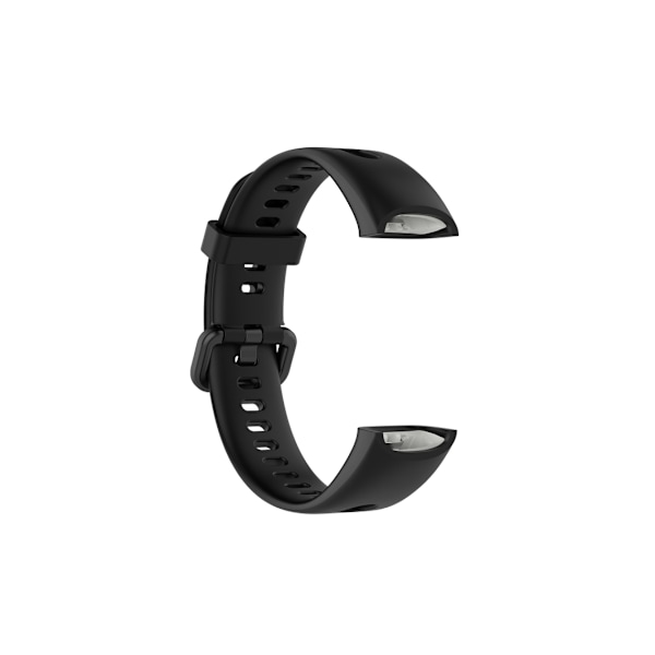 Smartwatch-armband för Huawei Honor Strap 5i / Strap 4 silikonarmband med metallspänne, storlek: Fri storlek (svart)