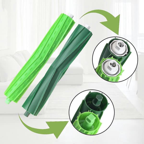 Gummi Multi-Surface Borstar för iRobot Roomba i7 i7+ / i7 Plus i8 Plus E5 E6 E7 Robotdammsugare, Rullersättningsdelar för iRobot Roomba E