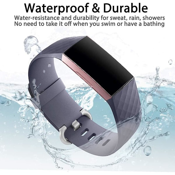 Vattentätt watch Fitness Sportband Armband kompatibelt med Fitbit Charge 4 / Fitbit Charge 3 Se- Multi Color Blue Gray Small