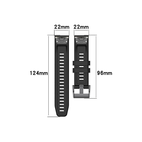 Hihna Garmin Fenix 7 -metallilukolla, yksivärinen silikoniranneke, valkoinen