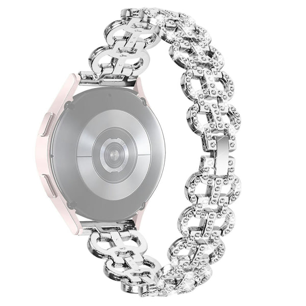 Huawei Watch 2/GT 2 42mm/GT 3 42mm -mustan väriset koristeelliset timanttikuvioiset kurpitsan muotoiset kellohihnat - musta Silver