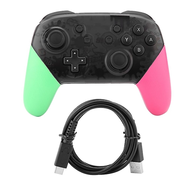 Nintendo Switch Pro trådlös Bluetooth Gamepad-kontroller (grön rosa)