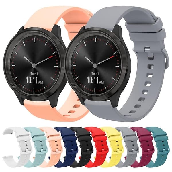 For Garminmove 3 20mm ensfarget myk silikonklokkerem Black