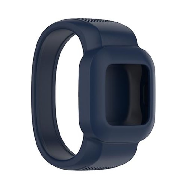 For Garmin Vivofit Jr3 No Buckle Silicone Pure Color Watch Band Dark Blue