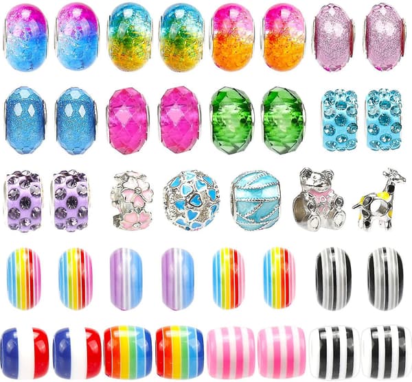130 stycken Berlock armband gör kit DIY Craft smycken set