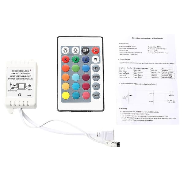 Ir Box Fjernkontroll 24 Taster For Rgb Led Lysstripe