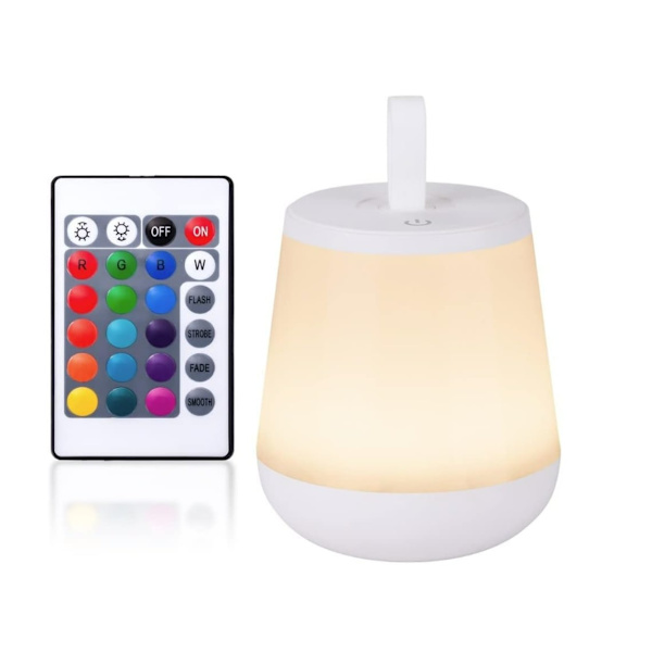 Kosketuslamppu Kannettava Led-Yövalo Nopea Usb-Latausportti 5-Tasoinen Himmennettävä Lämmin Valkoinen Valo ja RGB-Vaihto