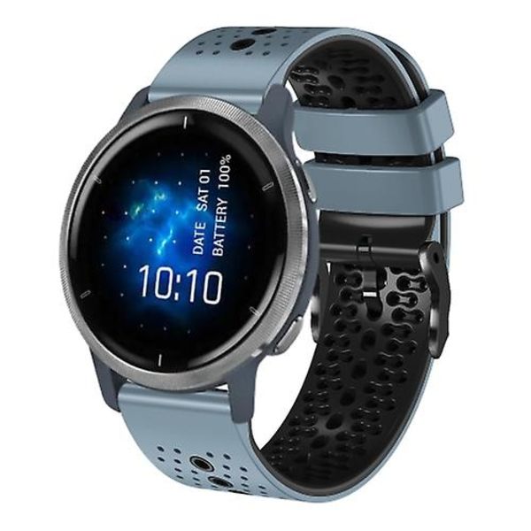 Garmin Venu 2 22 mm:n rei'itetylle kaksiväriselle watch Blue-Black