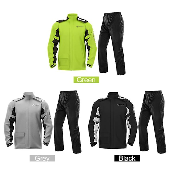 Vattentät regnkappa byxor set med osynliga cover Regntät kostym för mortorcykling Cykling Fiske Camping Grey L