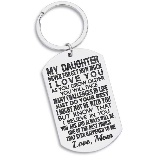 Inspirerende gave til datter fra mor - glem aldrig hvor meget jeg elsker dig gavenøglering til teenager fra mor