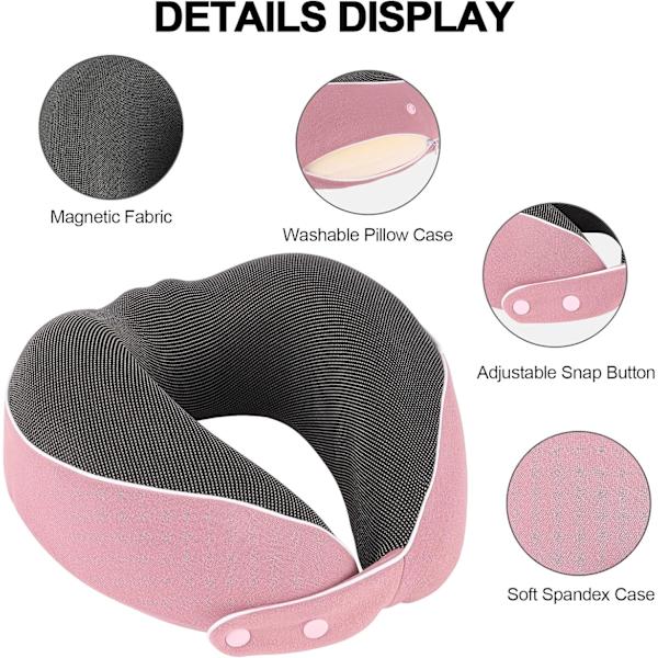 U-formad Resekudde Mjuk Memory Foam Nackkudde för Flygplan, Bil (rosa)