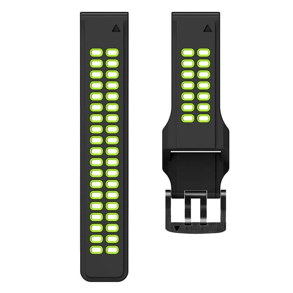 Silikonrem for Garmin Fenix 7 22mm e Black Lime Green