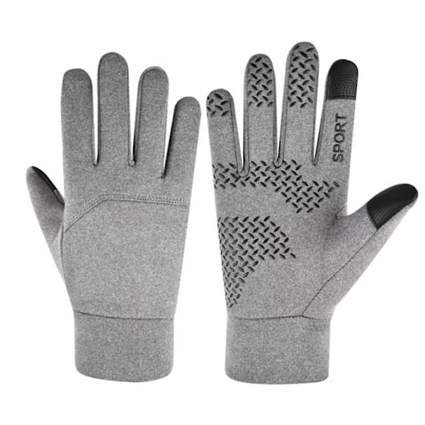 Vindafvisende Ski Cykling Luffer Touchscreen Termiske Handsker Fuld Finger Handsker Gray M