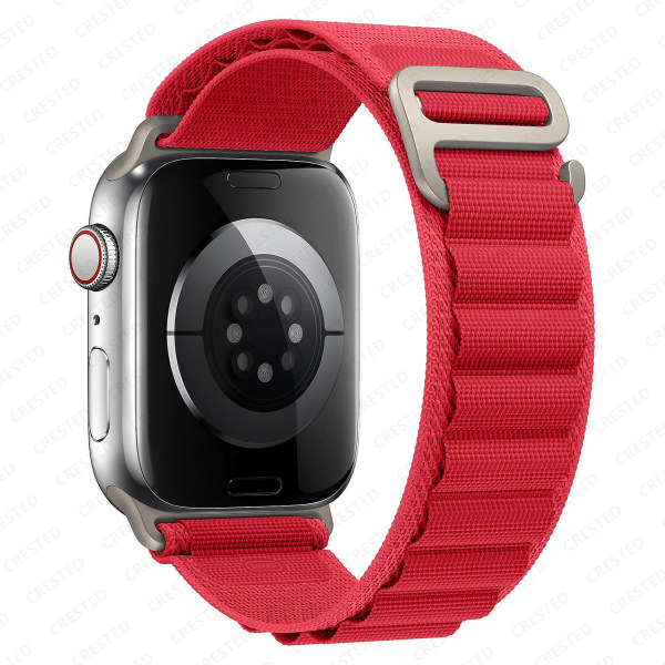 Alpine Loop Band til Apple Watch Rem 49mm 44mm 40mm 45mm 41mm 42mm 38mm 38 40 44 45 Mm Armbånd Iwatch Ultra Series 7 6 3 Se 8 red 38 40 41mm