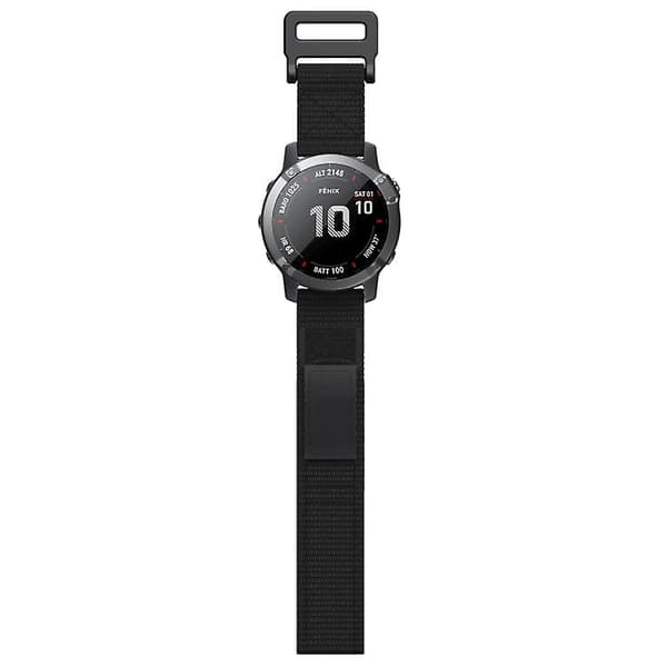 26 mm koukku ja silmukkakiinnitys nylon watch Black