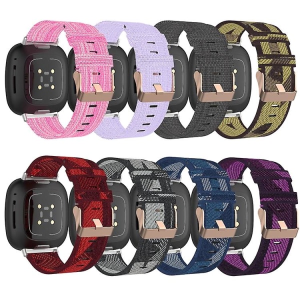 Til Fitbit Sense Nylon Vævet Lærreds Urrem XER Grey