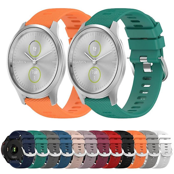 För Garmin Garminmove Style 20 mm enfärgad mjukt watch Grey