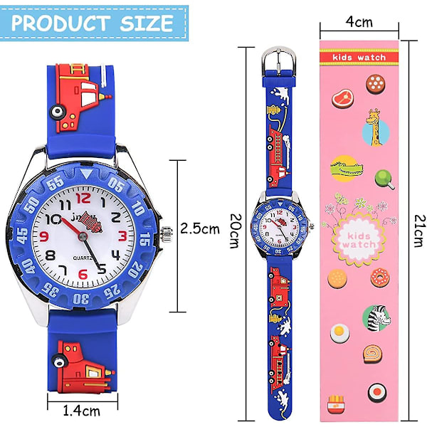 Watch, vattentät watch för barn Quartz Movement, 3d tecknad design, digital watch för 3 år till 11 år flicka Pojke